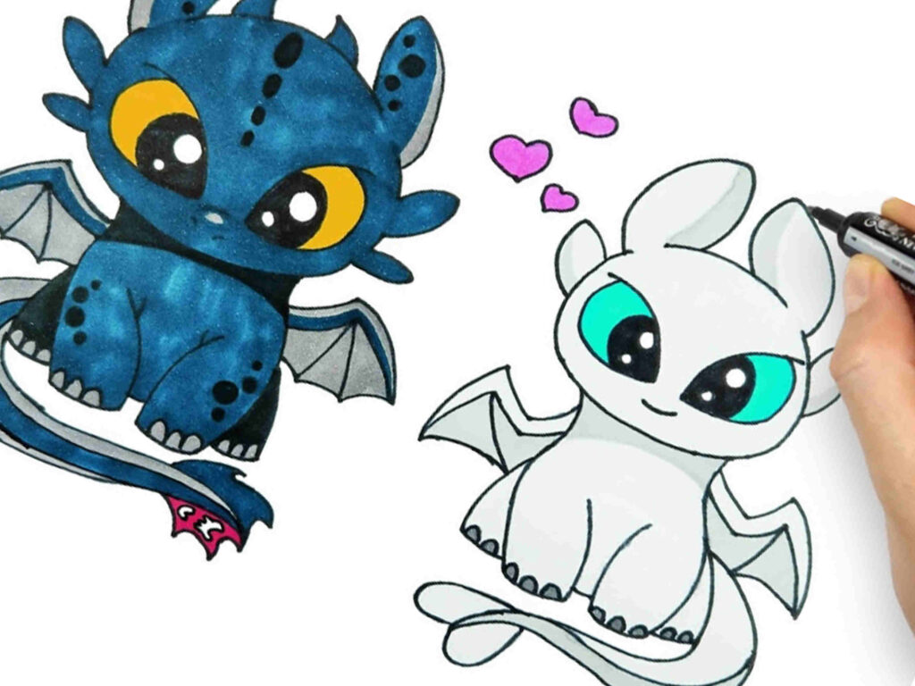 Cute Cute Dragon Drawing Png Download - Cartoon - HD Wallpaper 