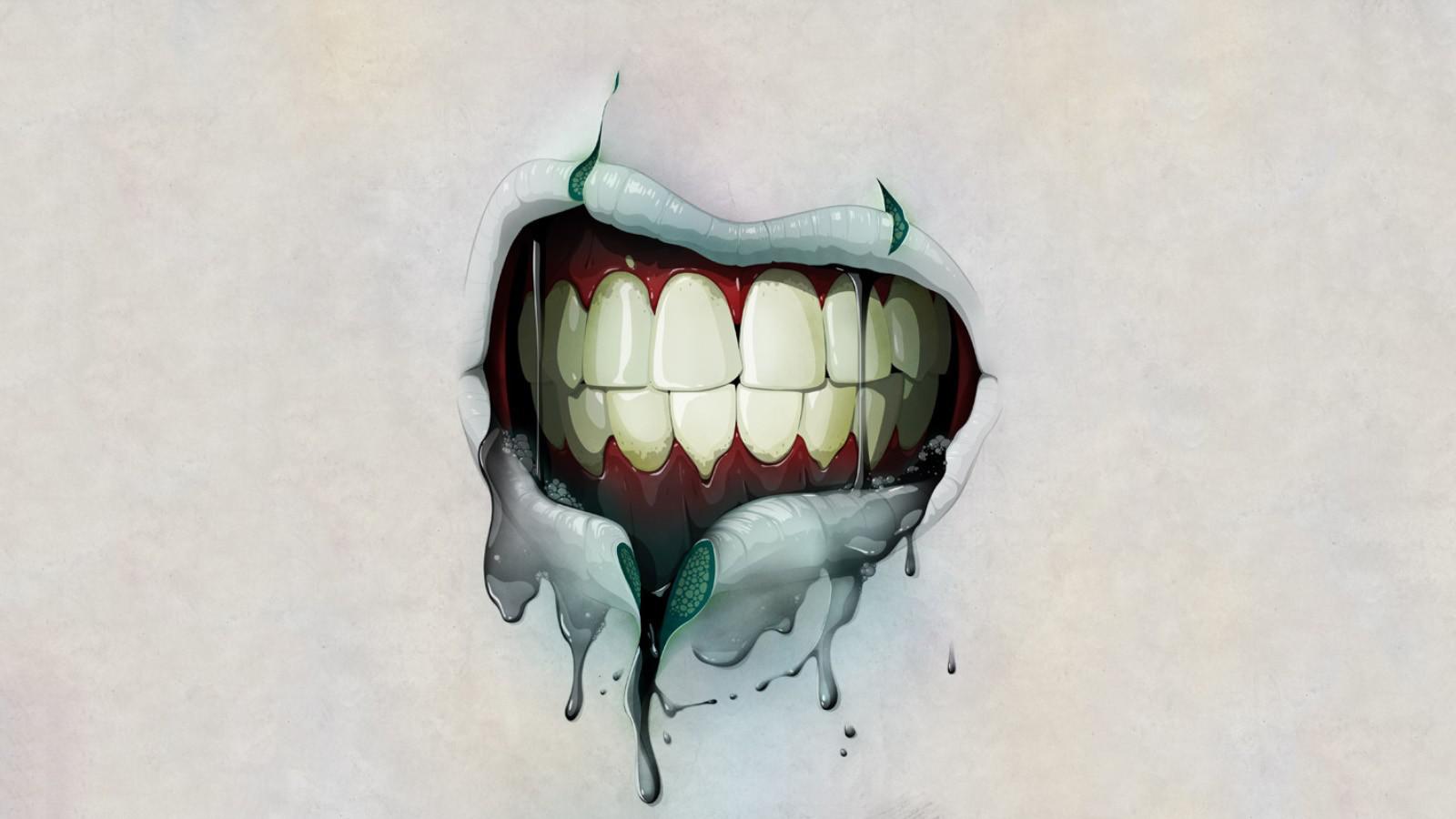 Hd Mouth Creepy Zombie Teeth Hd Background Wallpaper - Teeth Wallpaper Hd - HD Wallpaper 