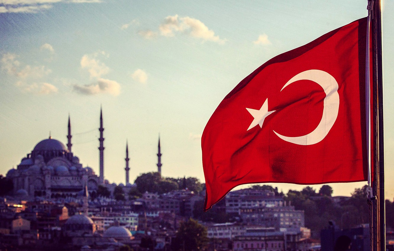 Photo Wallpaper Flag, Istanbul, Turkey, Istanbul, Turkey, - Turkey