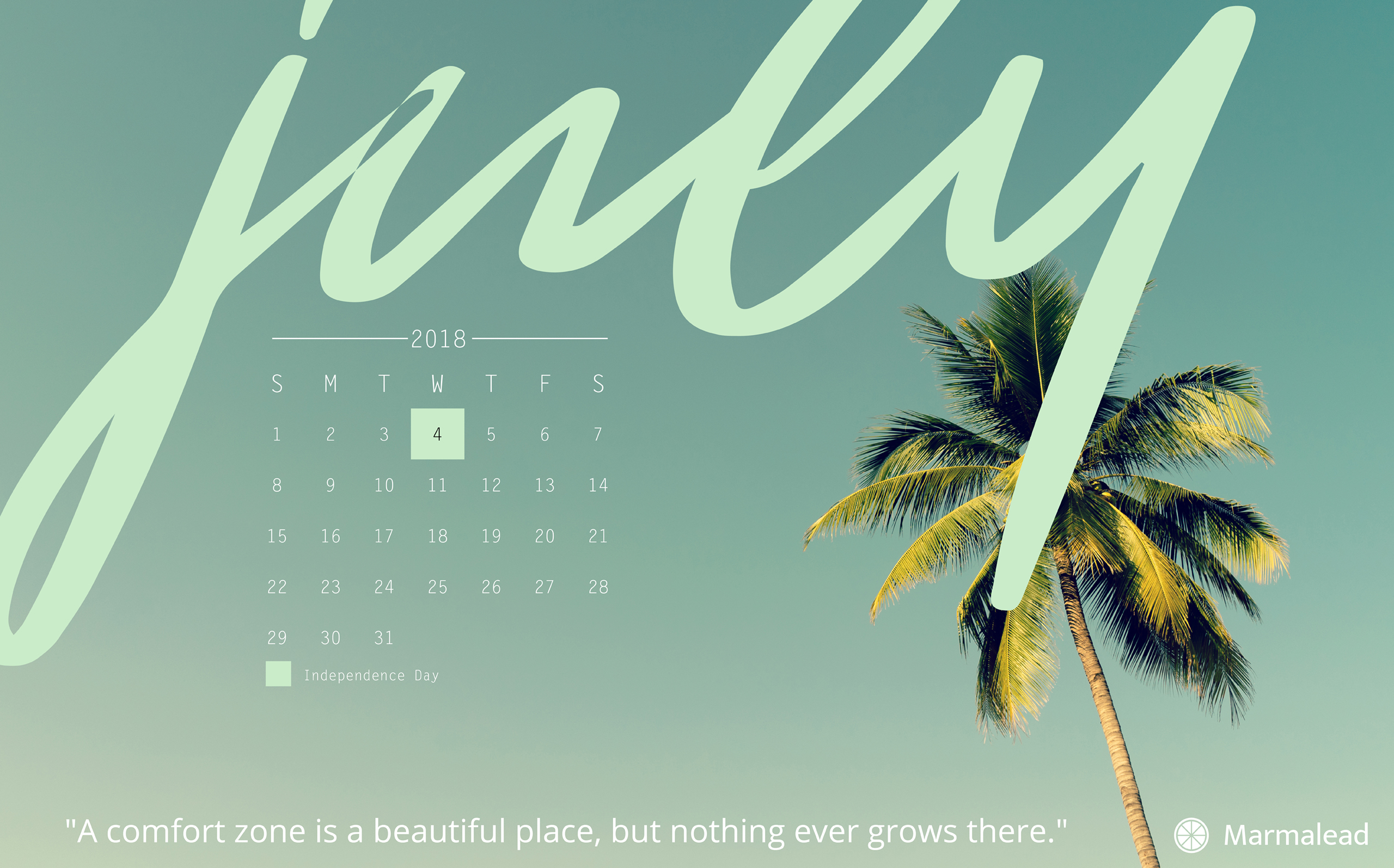 July Free Desktop Calendar Marmalead Desktop Calendar July 2018