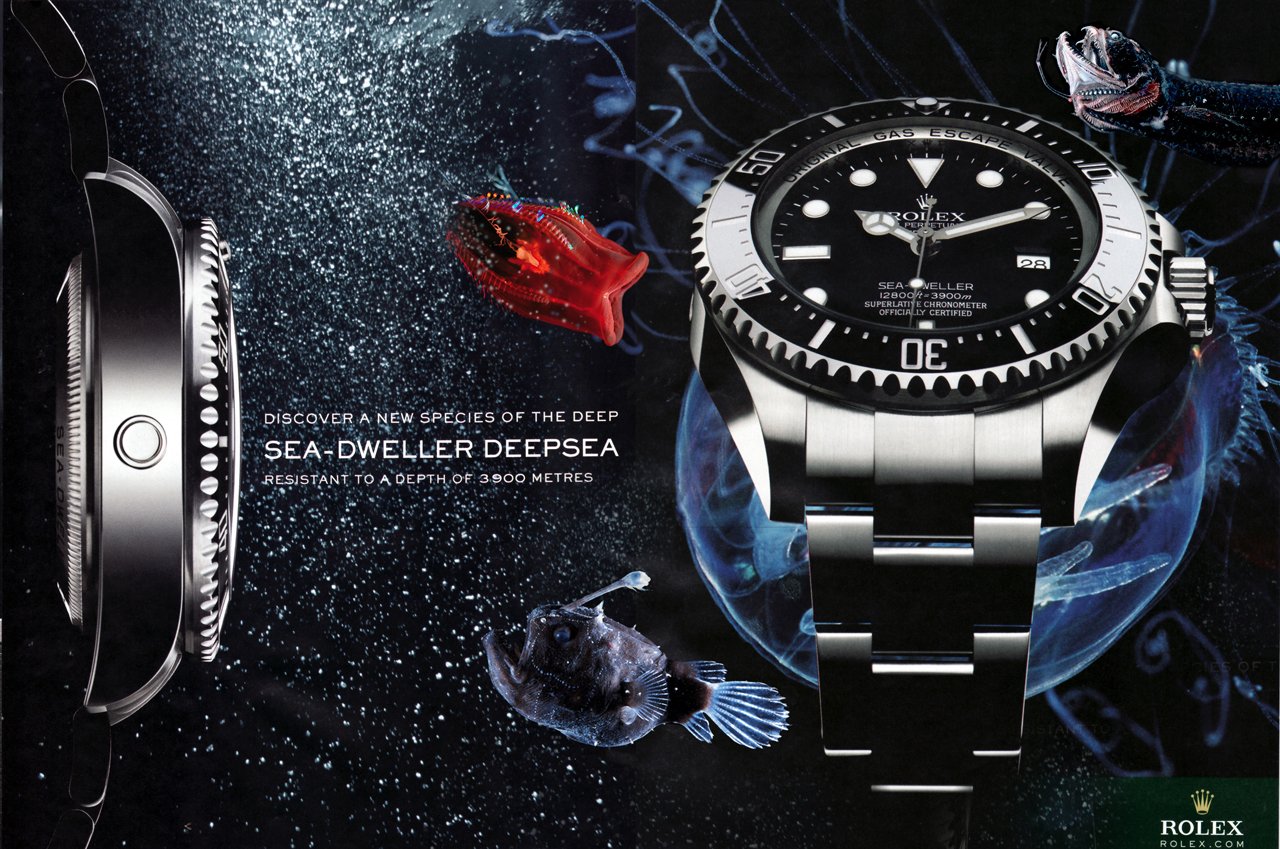 Rolex Sea Dweller Advertising - HD Wallpaper 