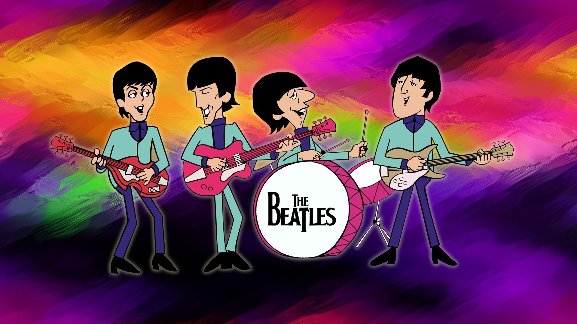 Cartoon Wallpaper The Beatles - HD Wallpaper 