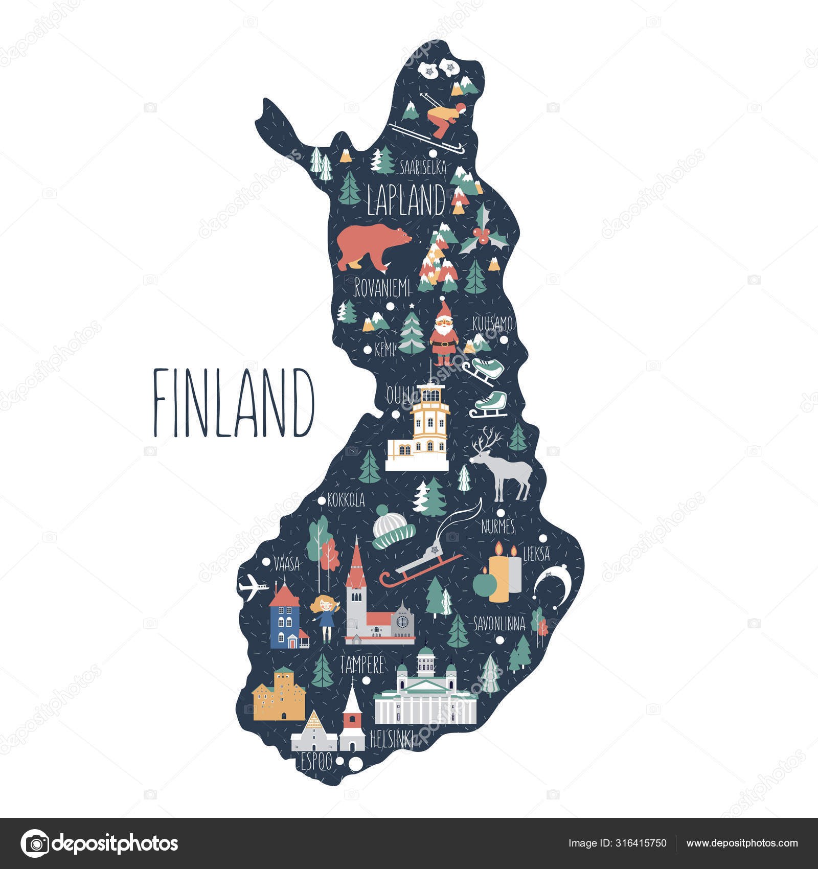 Finland Map Cartoon - 1600x1700 Wallpaper - teahub.io