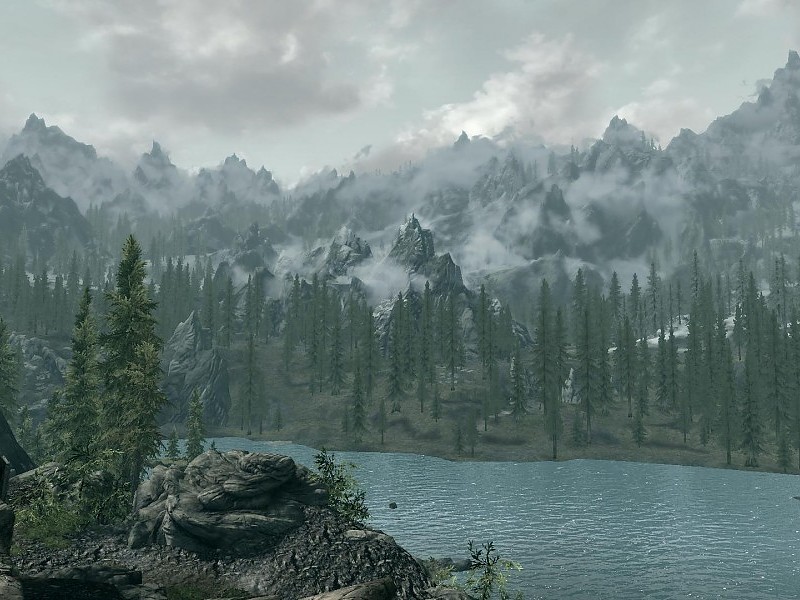 Mountain View Wallpaper - Skyrim Mountain View - 800x600 Wallpaper ...