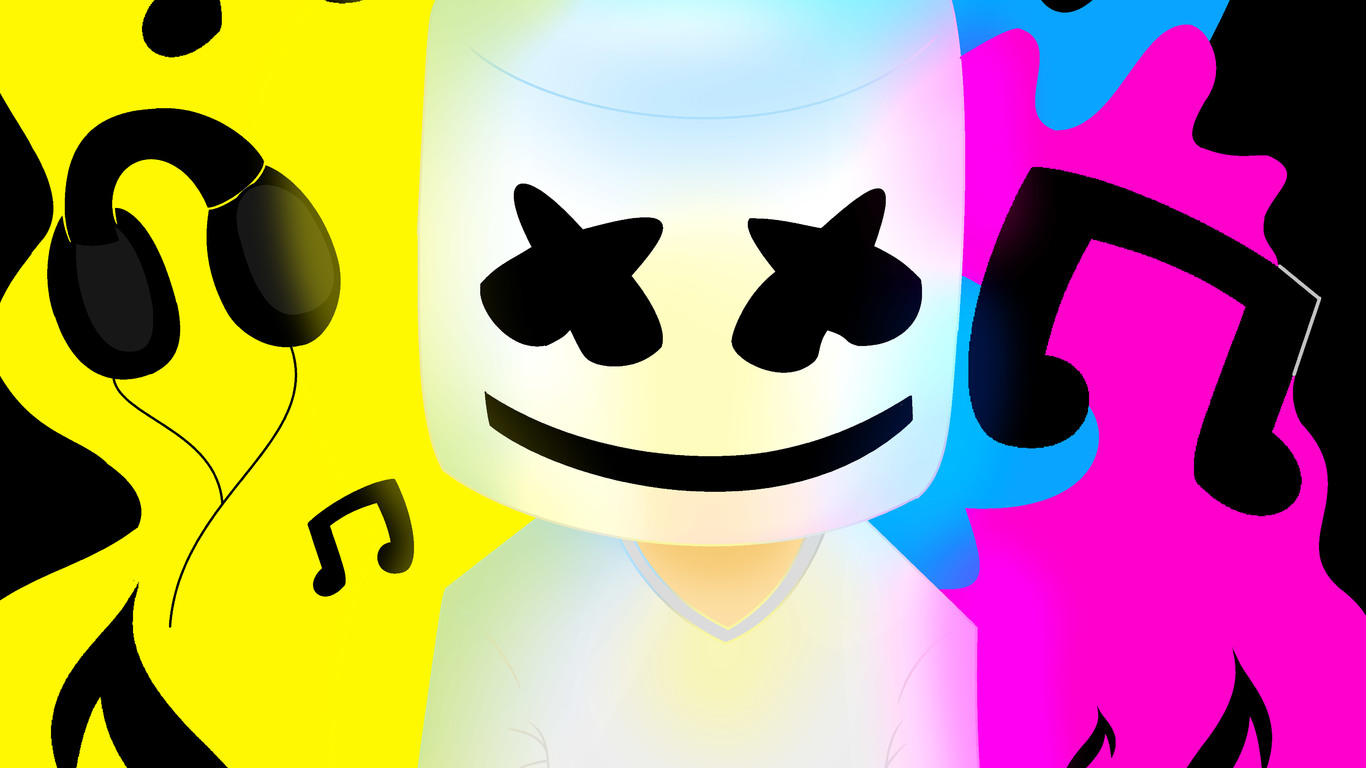 Marshmello Background - HD Wallpaper 