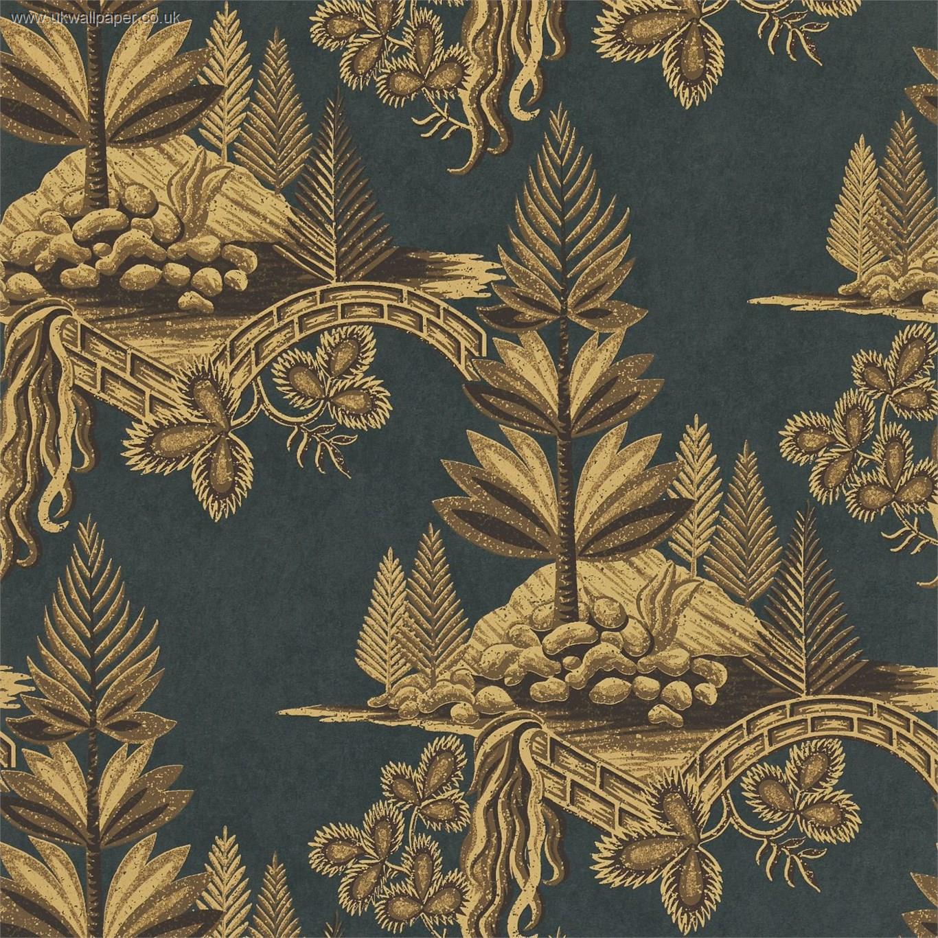 Zoffany Fleurs Rococo Wallpaper-fir Trees Flw02005 - Zoffany Fir Trees