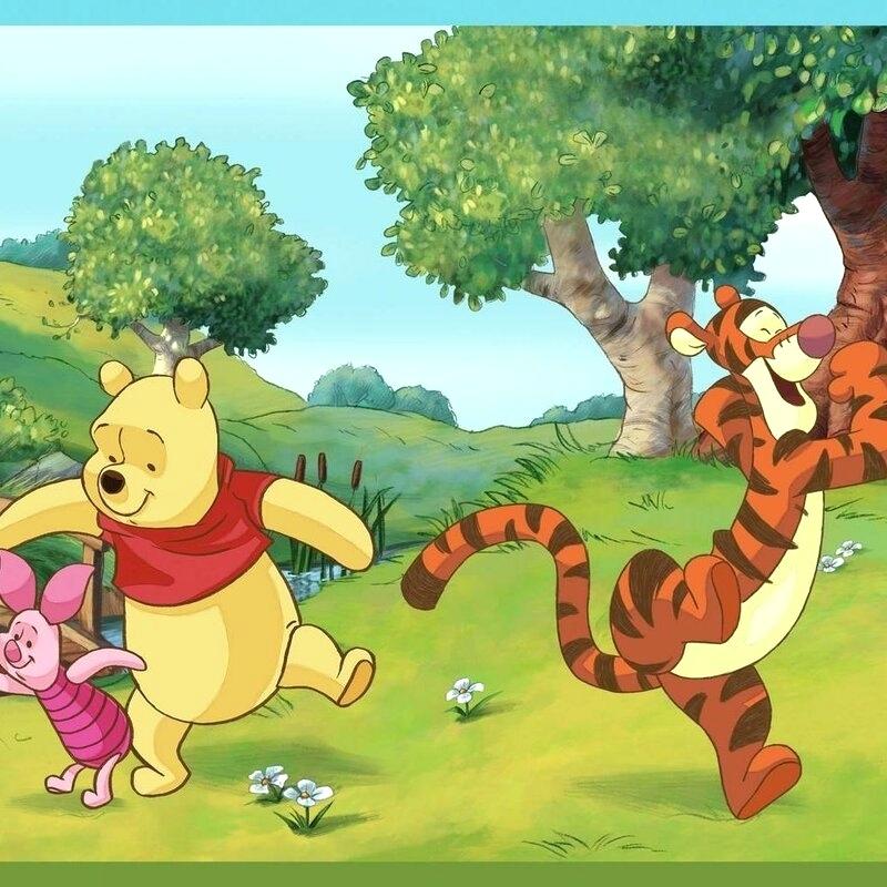 Download Wall Disney Wallpaper Kids Ii Swinging Pooh 9 Border - Kubus ...