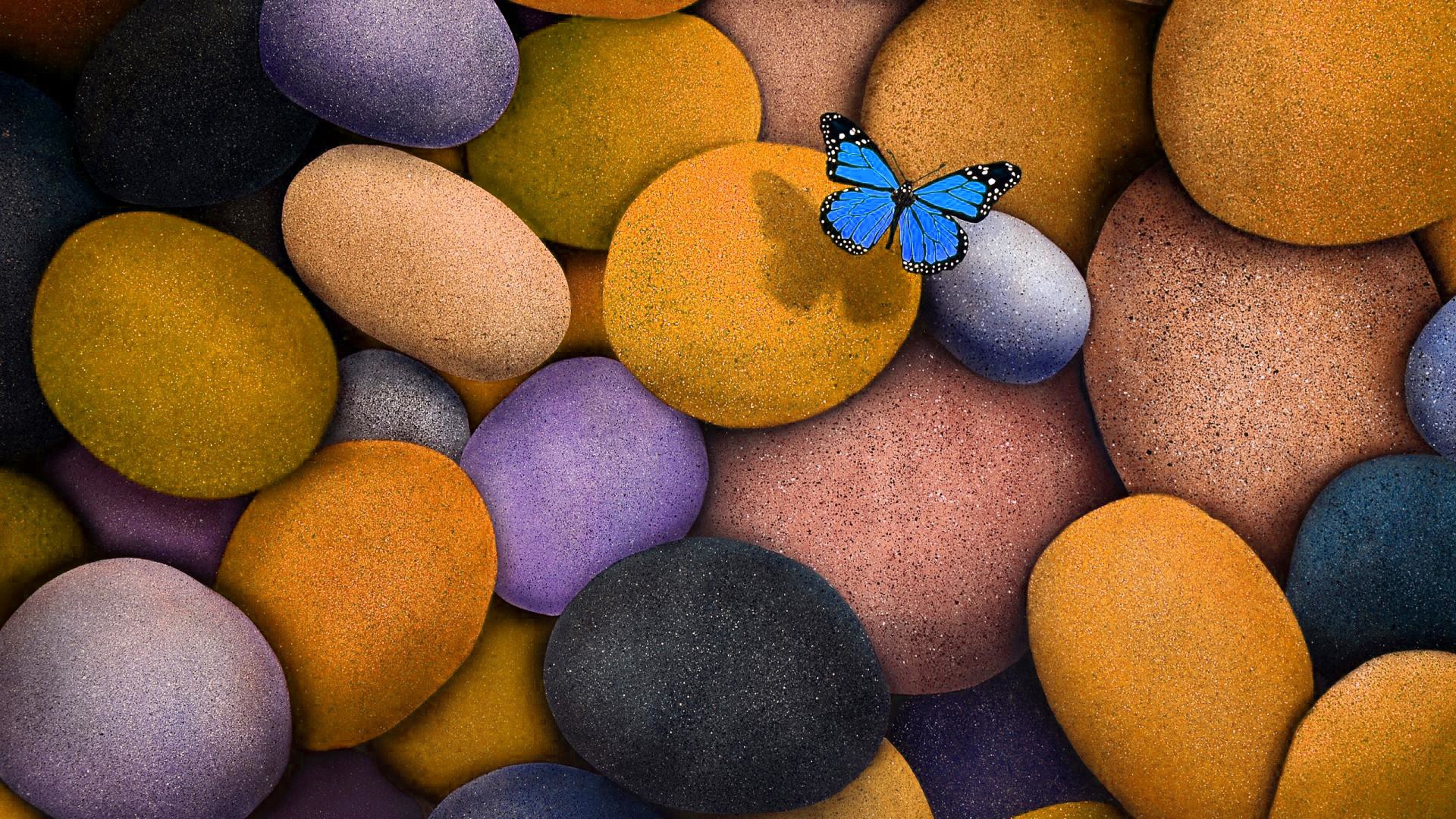 Download 3d Wallpaper Hd For Laptop Blue Rocks And Butterfly 1920x1080 Wallpaper Teahub Io