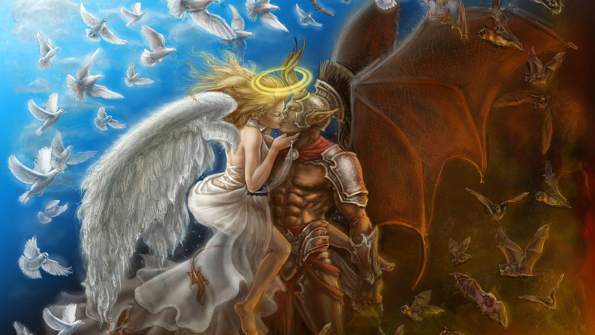 Love Between Angel And Demon X Wallpaper Teahub Io