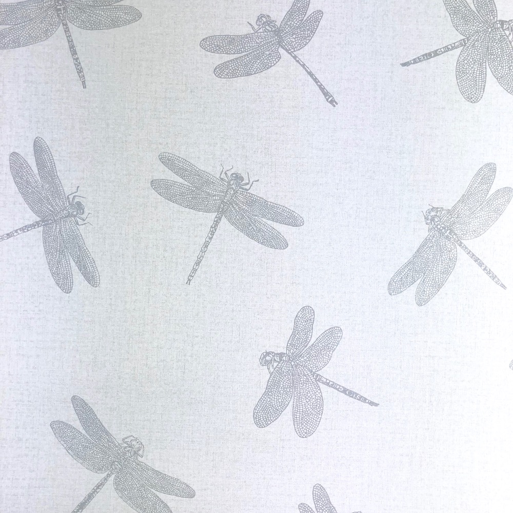 Private Walls Dragonfly Grey/silver Wallpaper - Dragonfly Grey Background - HD Wallpaper 