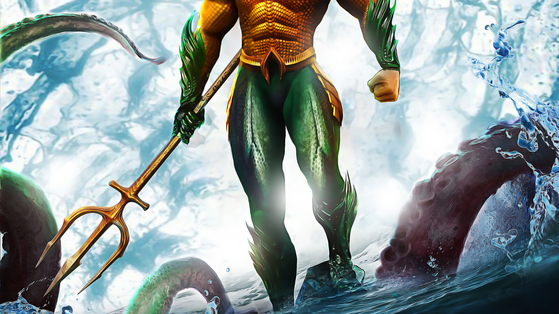 Jason Momoa Aquaman Cartoon 19x1080 Wallpaper Teahub Io