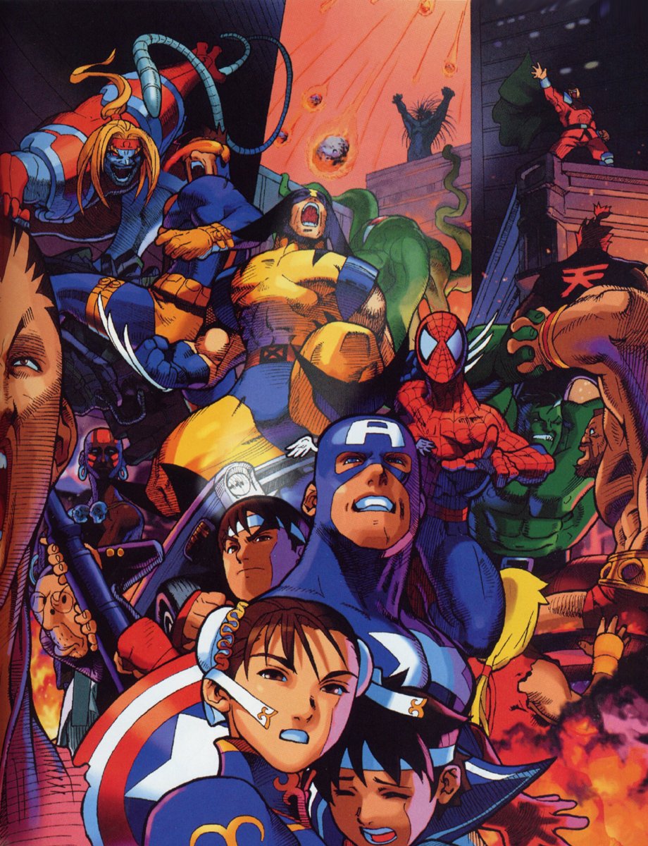 Marvel Super Heroes Vs - Marvel Super Heroes Vs Street Fighter Art - HD Wallpaper 