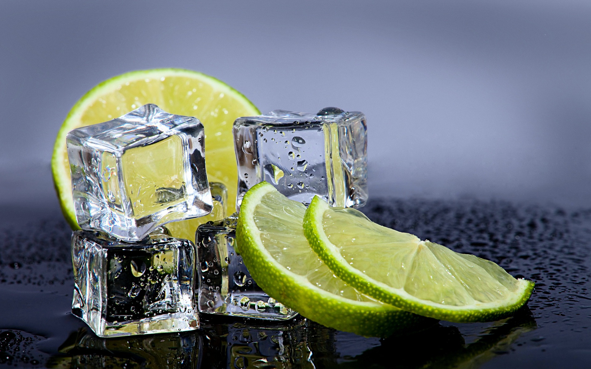 Ice Slices And Lemon Slices 3d Wallpapers And Backgrounds - Green Hd Green  Lemon - 1920x1200 Wallpaper 