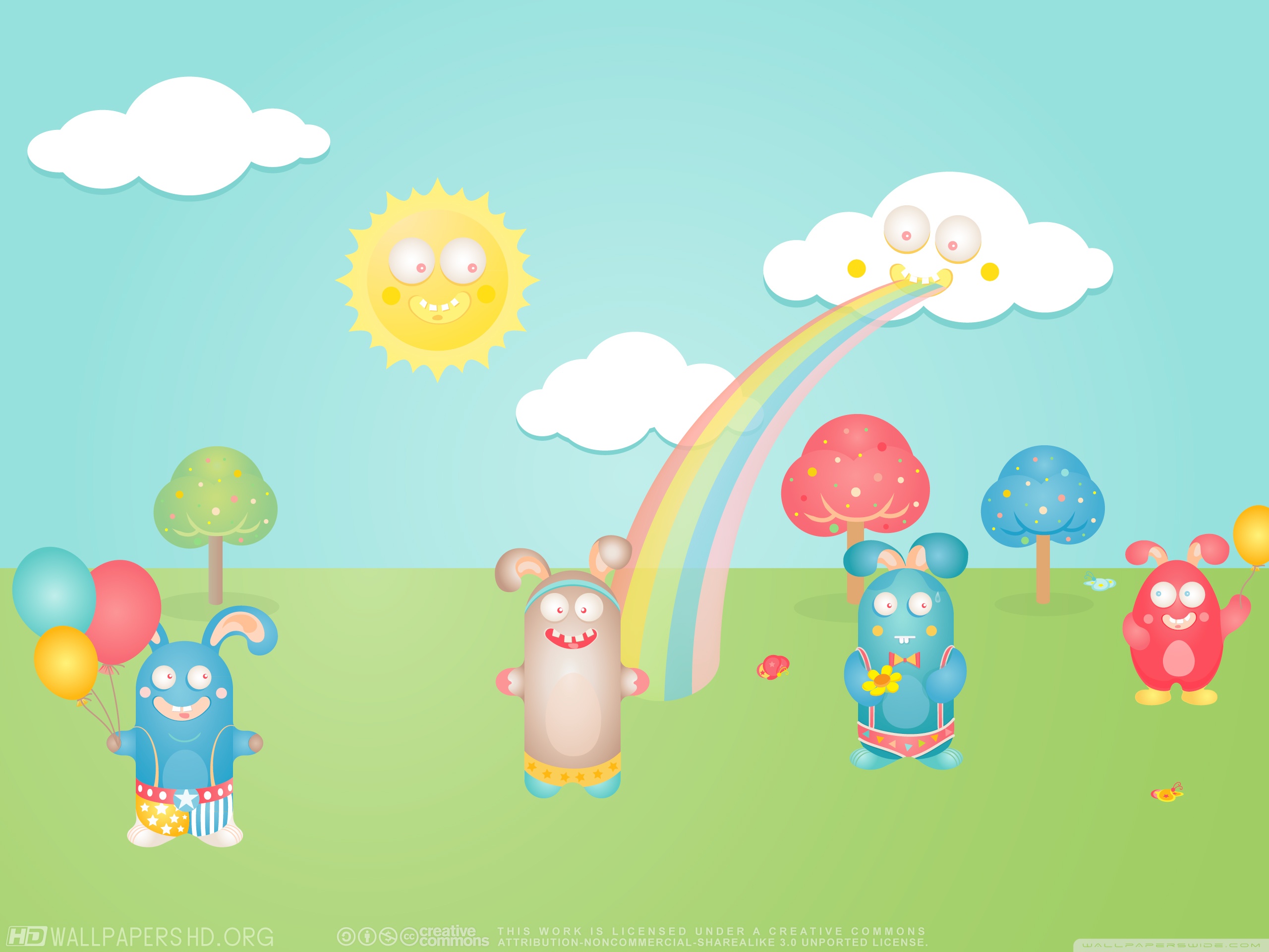 Gambar Kartun Kelinci Pelangi 2560x1920 Wallpaper Teahubio