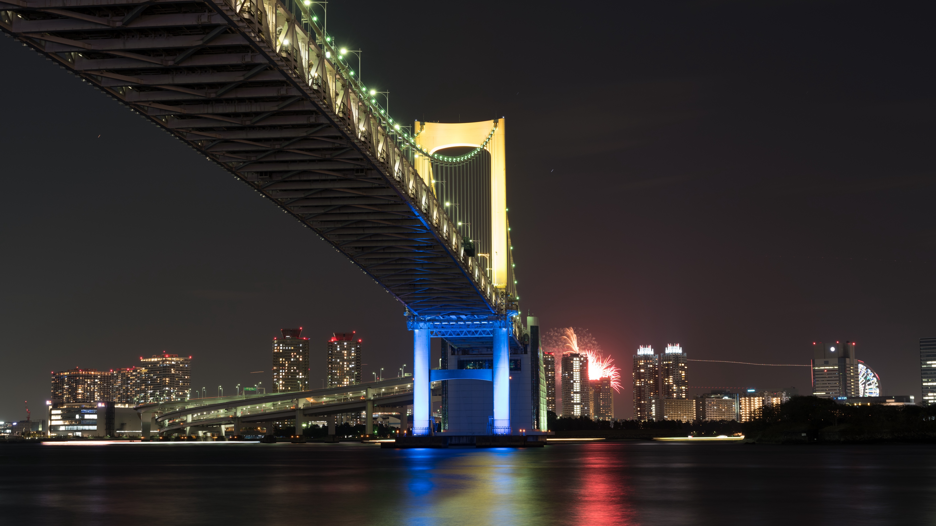 Bridge Night City Bay Tokyo Japan 4k Tokyo Bay 4k 3840x2160 Wallpaper Teahub Io