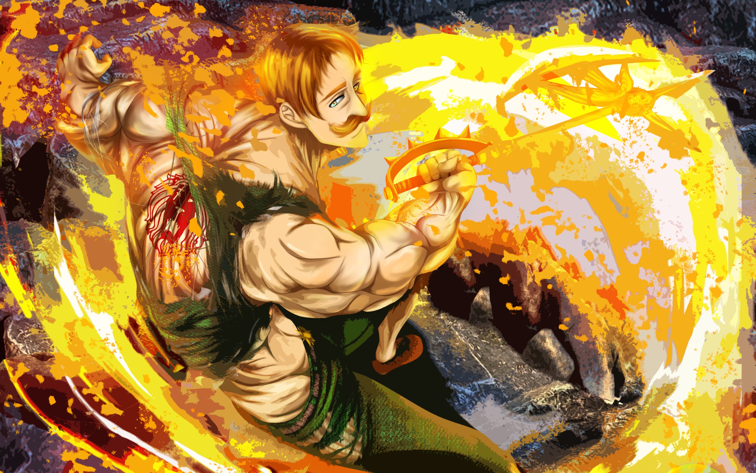 Wallpaper Of Escanor The Seven Deadly Sins Fire Seven Deadly Sins 2560x1600 Wallpaper Teahub Io This wallpaper has tags of nanatsu no taizai the seven deadly sins, anime, meliodas, ban, hawk, elizabeth liones, diane, king, gowther, 1920x1080. seven deadly sins