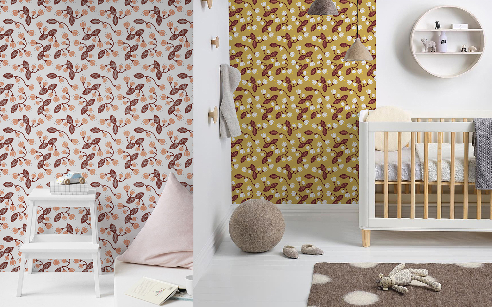 Floral Kids Wallpaper For Girls Room Papier Peint Chambre Bebe Animaux 1570x981 Wallpaper Teahub Io