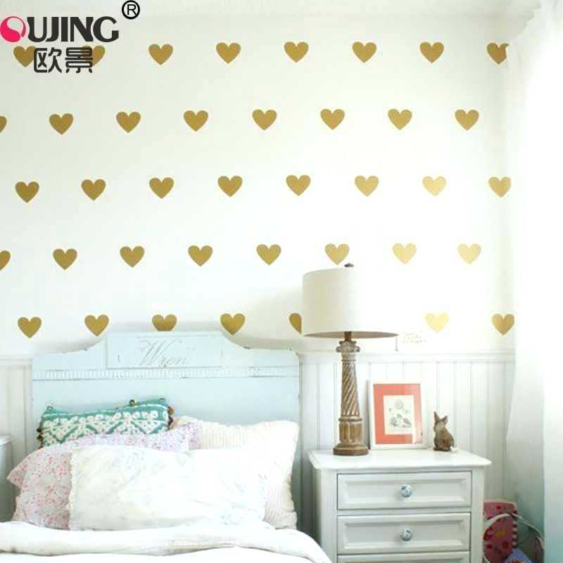 Cartoon Easy Apply Cute Heart Shaped Wall Stickers - Wall Heart Sticker For Girl Room - HD Wallpaper 