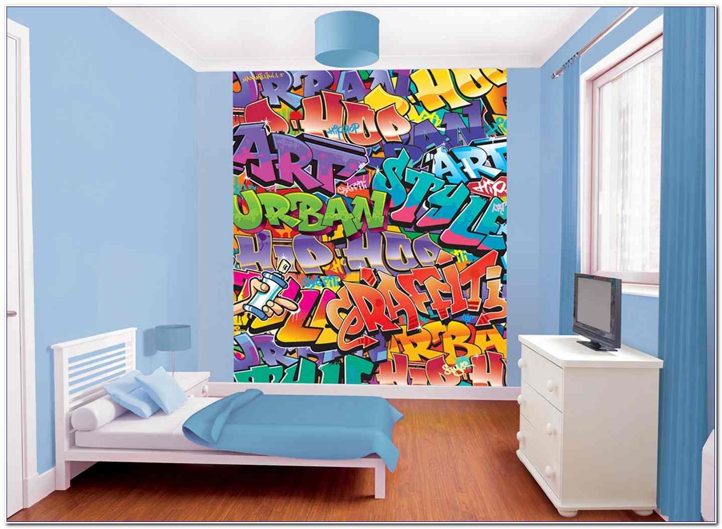 Graffiti Wallpaper For Teen Boys Bedroom Bedroom Wallpaper - HD Wallpaper 