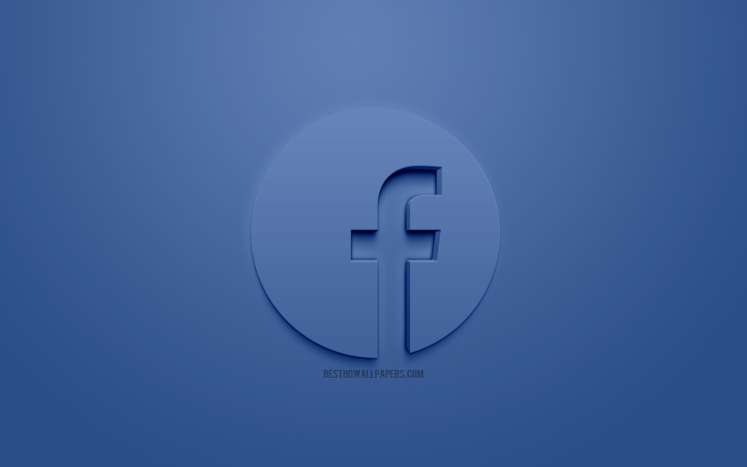 Facebook, 3d Logo, Blue Background, Social Network, - Cross - 2560x1600  Wallpaper 