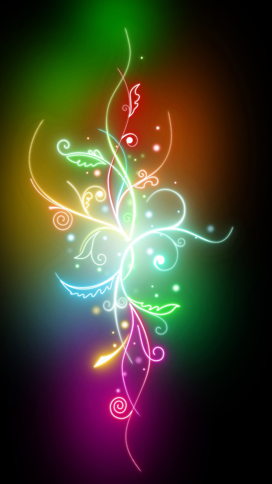 Colorful 132 Android Wallpaper Flower Neon 1080x19 Wallpaper Teahub Io