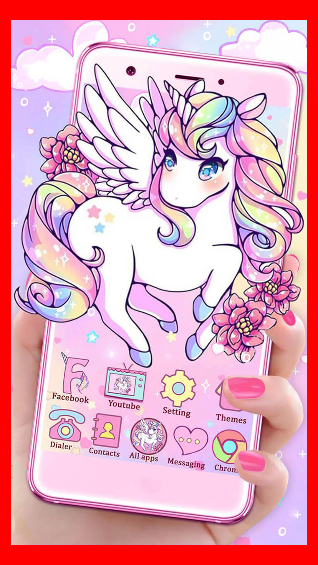 Rainbow Cute Kawaii Unicorn - 1080x1920 Wallpaper - teahub.io