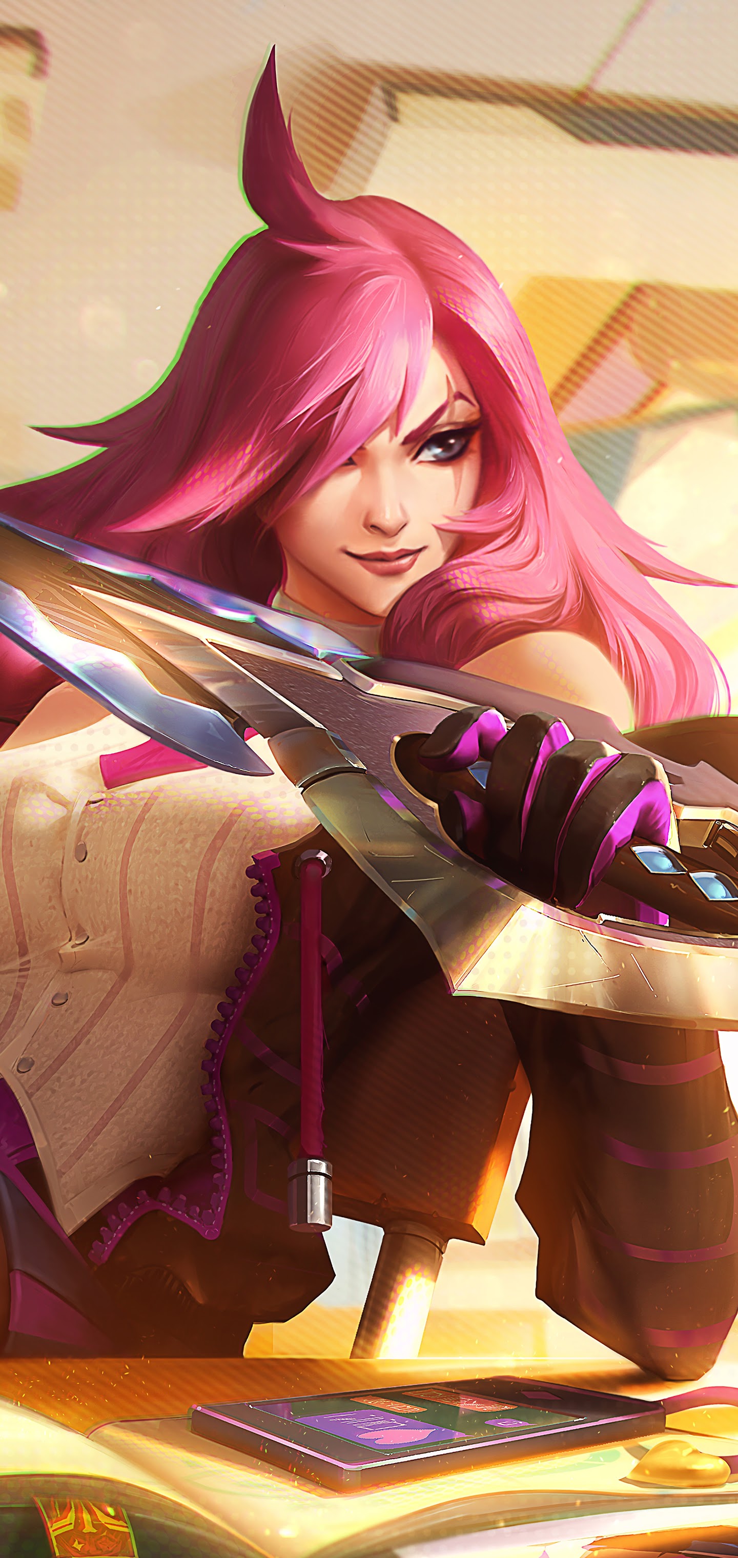 Battle Academia Katarina Splash Art Lol 8k 1440x3040 Wallpaper Teahub Io