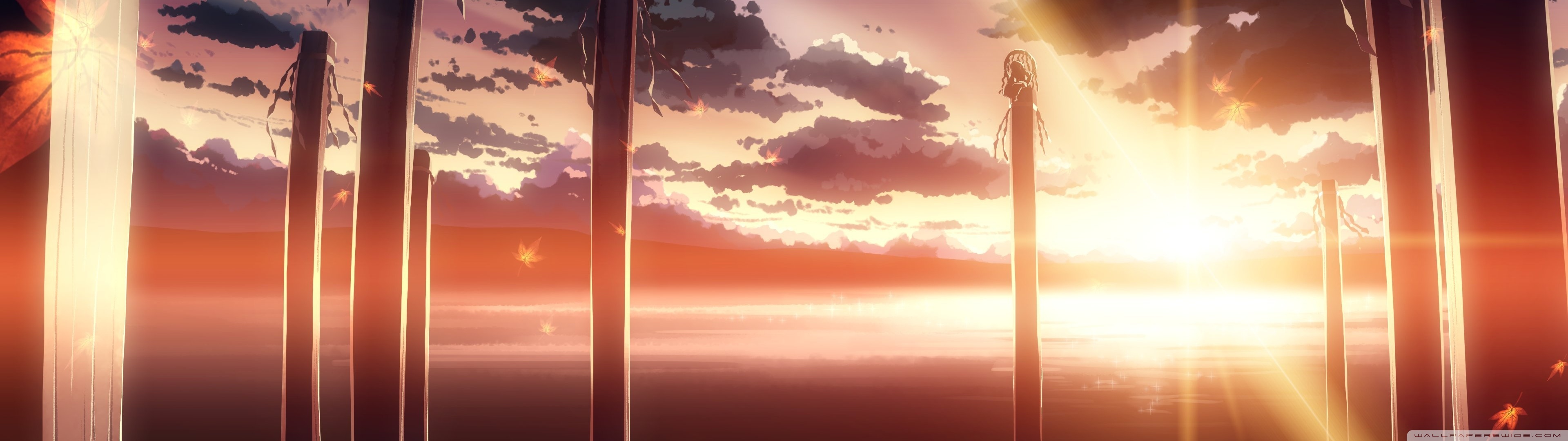 5 Centimeters Per Second Sunset 3840x1080 Wallpaper Teahub Io