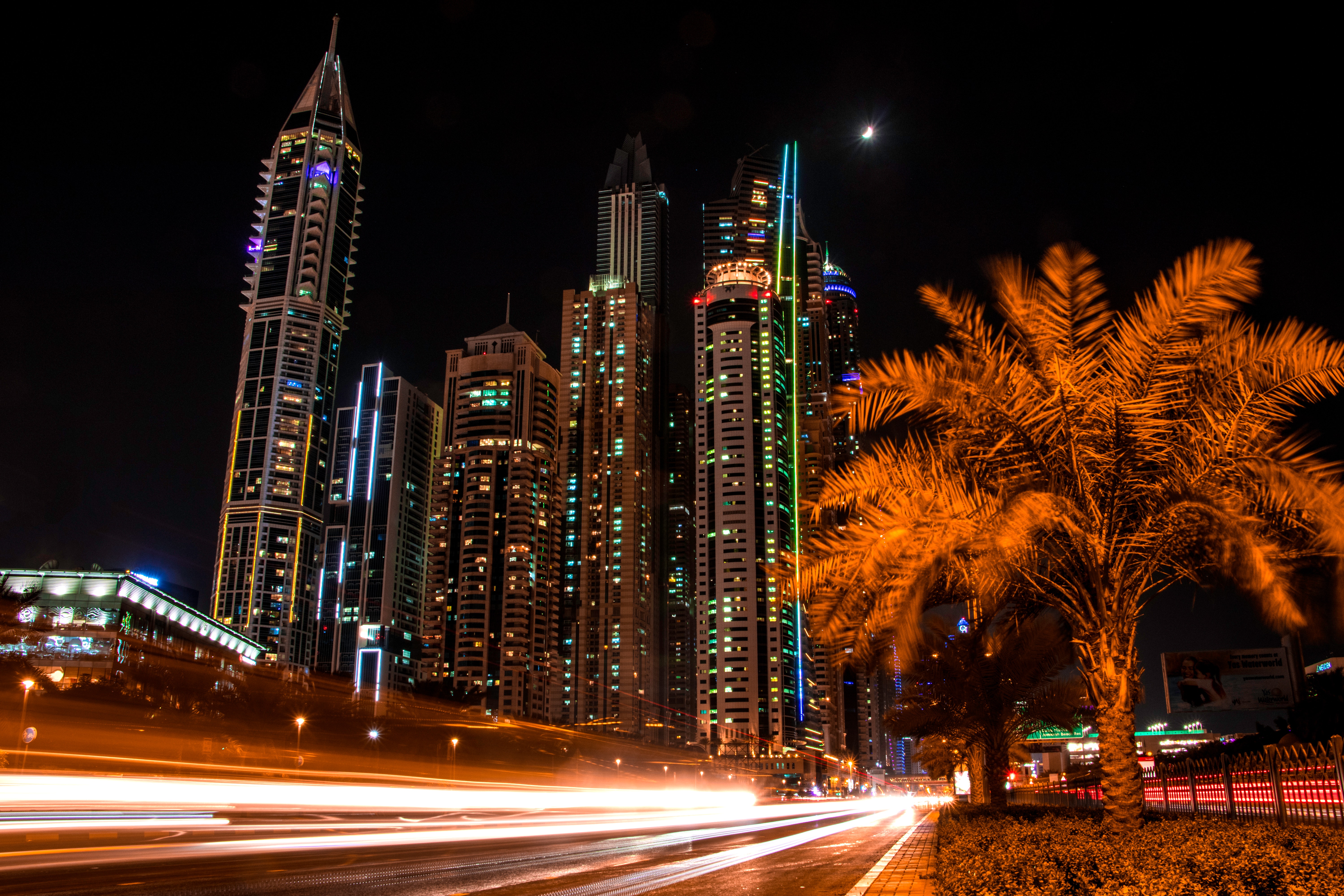 Dubai Night Photos Download - HD Wallpaper 