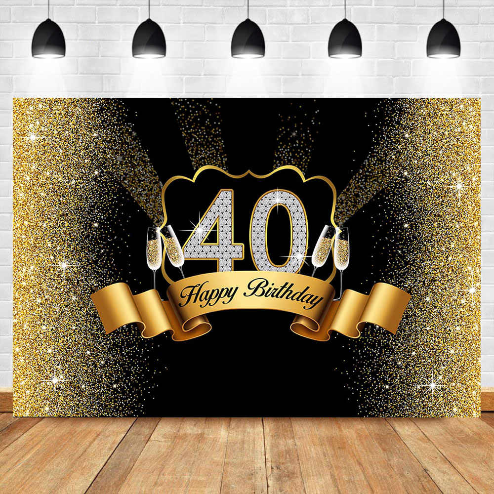Black And Gold 50th Birthday Backdrop - 1000x1000 Wallpaper 