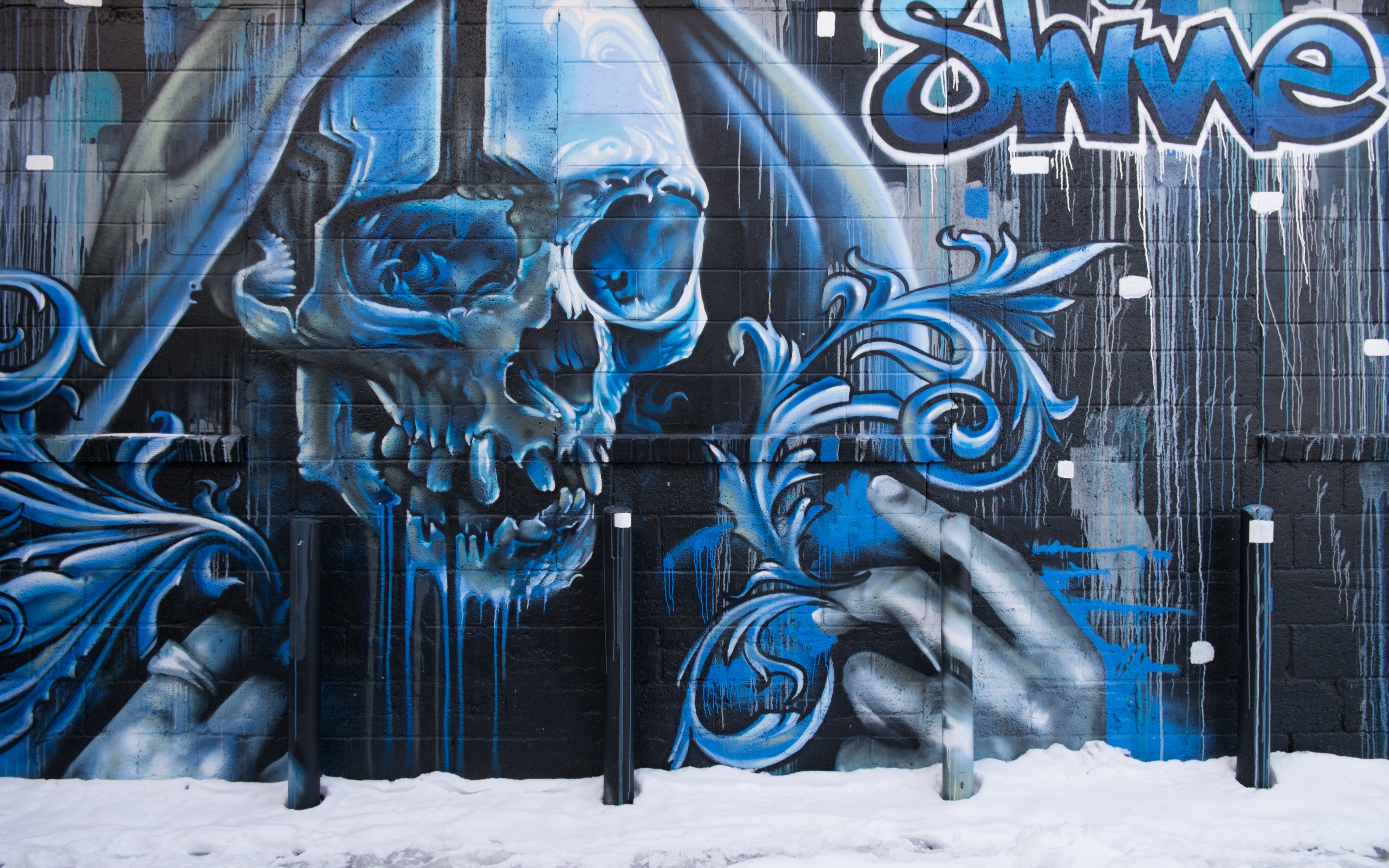 Wallpaper Skull, Graffiti, Street Art, Wall - Street Art Graffiti  Wallpapers 4k - 3840x2400 Wallpaper 