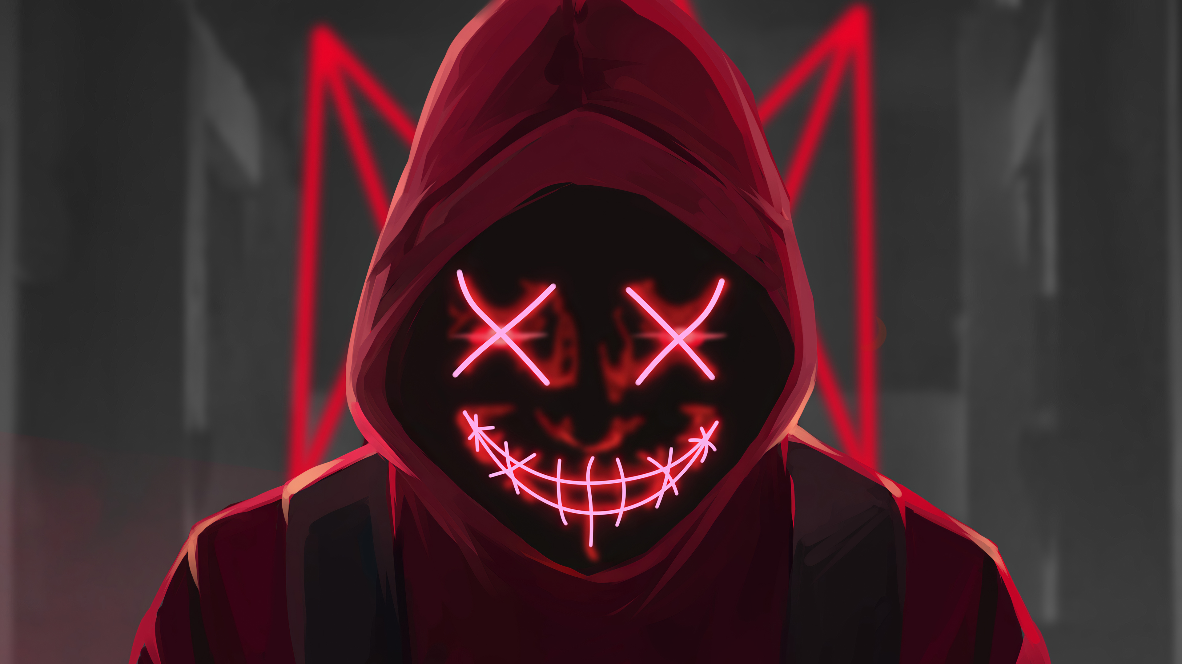 Neon Red Eye Mask - 3840x2160 Wallpaper - teahub.io