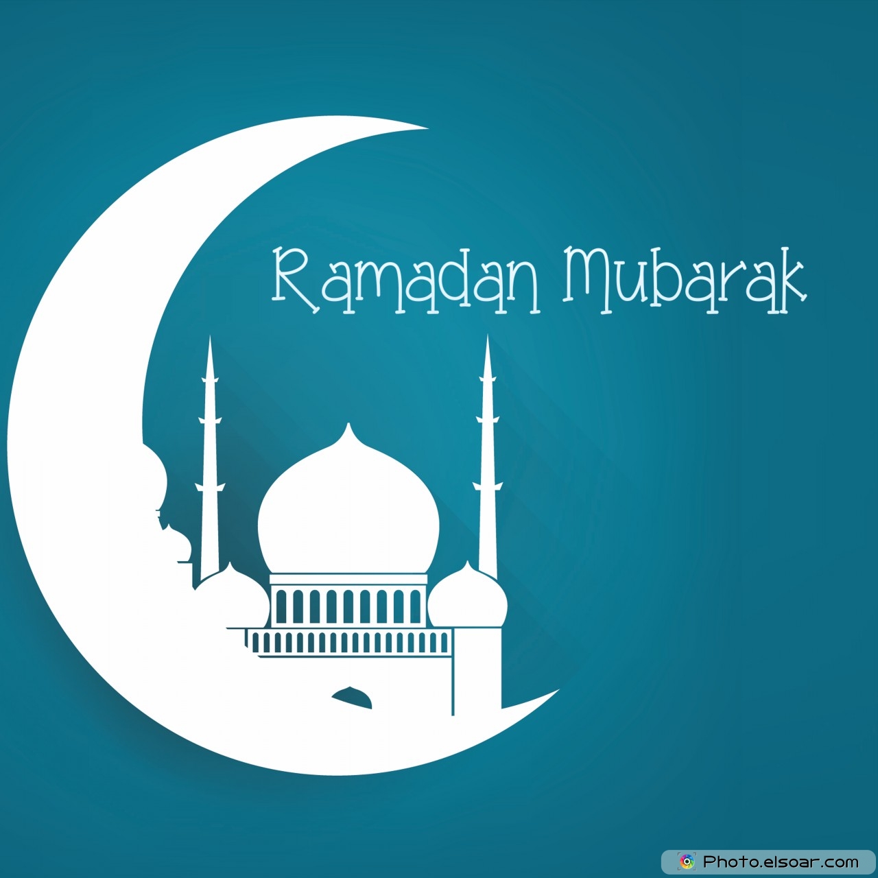 Ramadan Mubarak With Islamic Mosque And Crescent - Ramadan Mubarak Mosque Hd - HD Wallpaper 