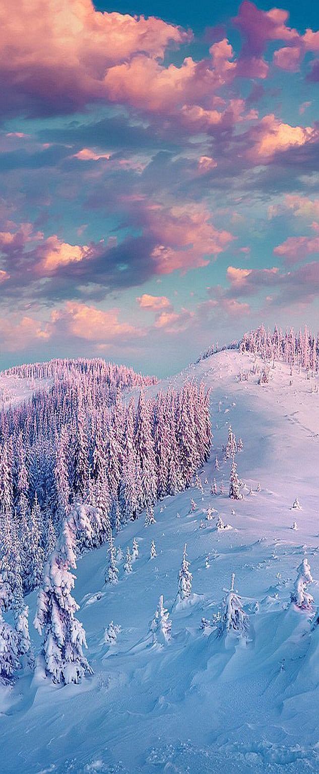 Imagine Being A Skier In This Colour Unreal Wallpaper - Iphone Wallpaper Winter - HD Wallpaper 