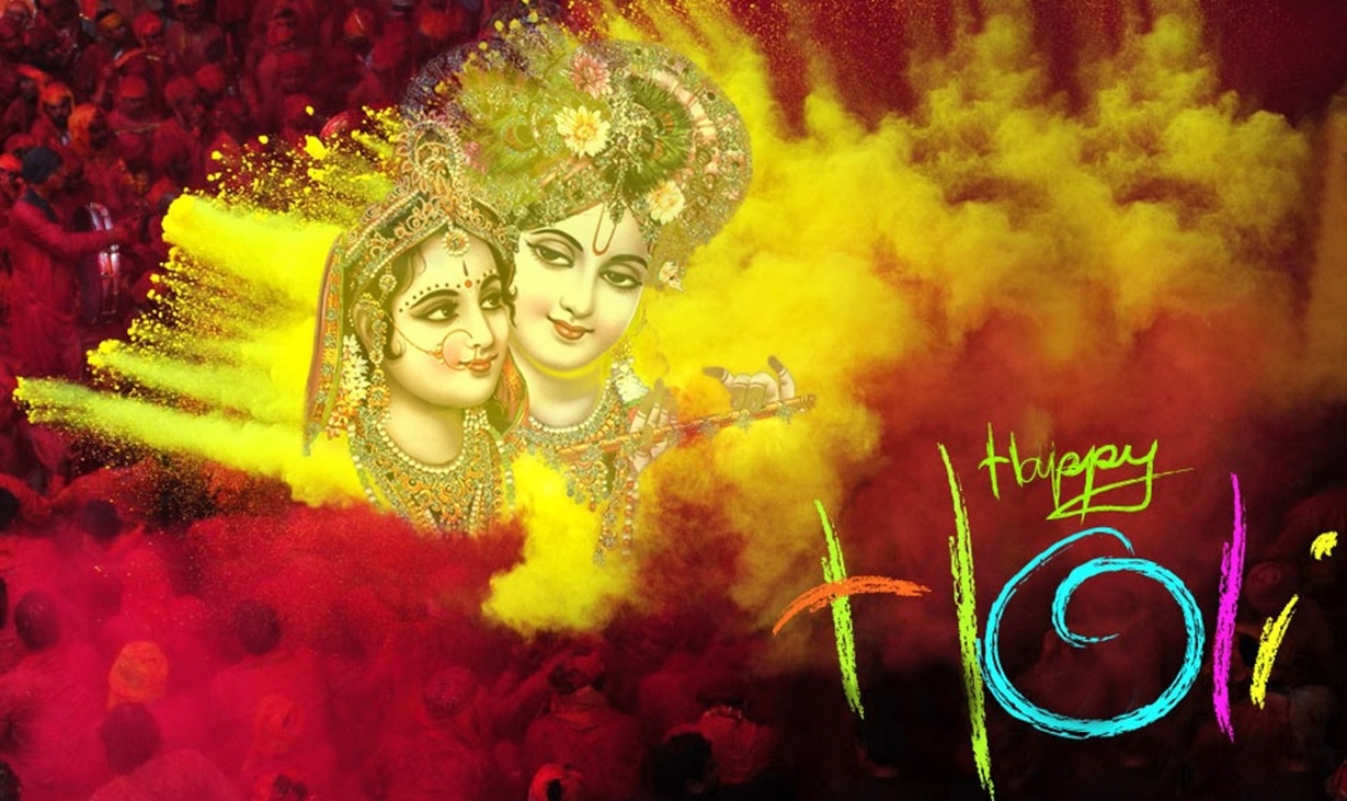 happy holi with radha krishna images