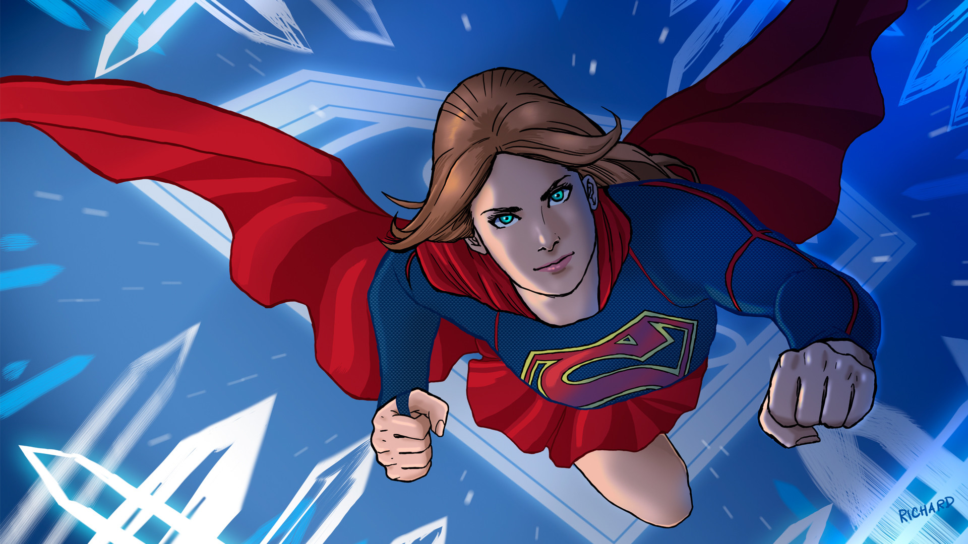Iphone Supergirl Wallpaper Cartoon - HD Wallpaper 