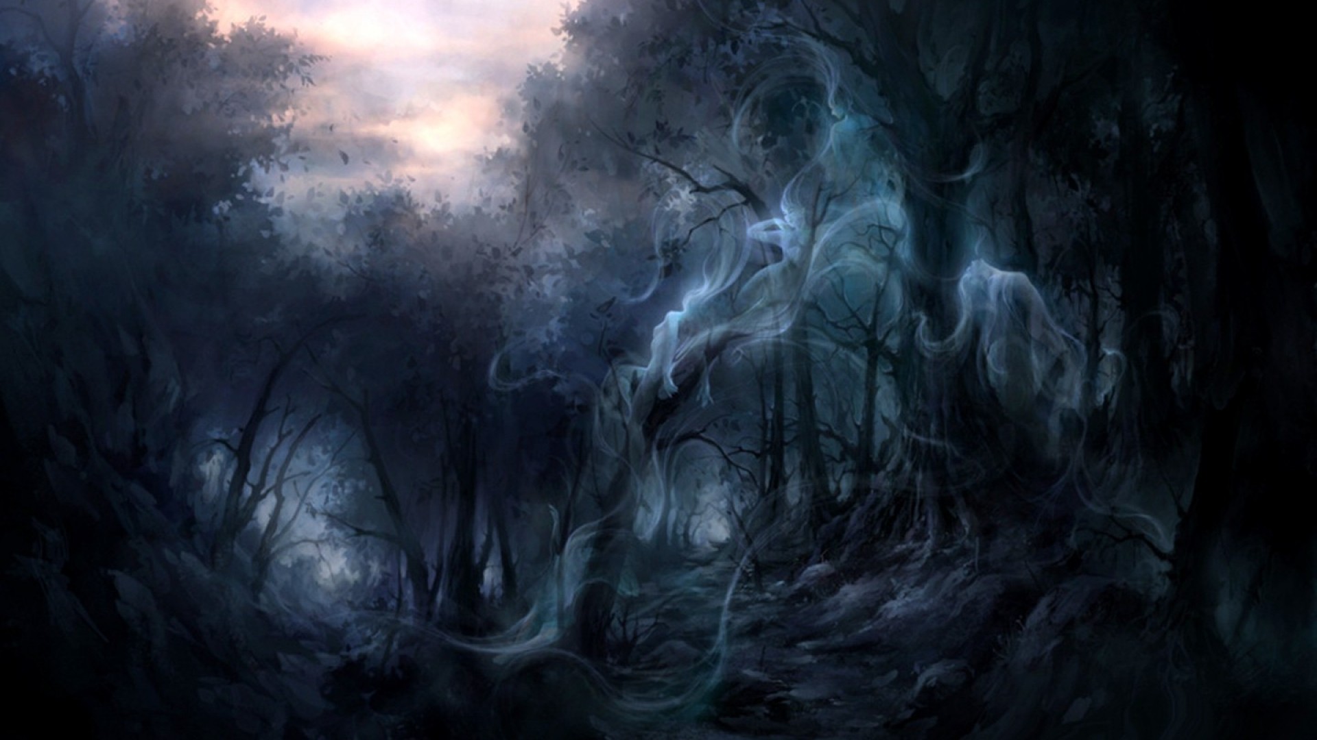 Dark Forest Background - 1920x1080 Wallpaper 