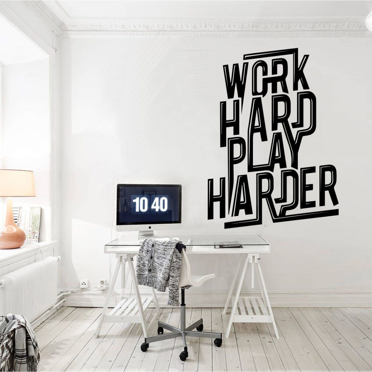 Work Hard Play Harder Wall Sticker - Interior Design - 1200x1200 ...