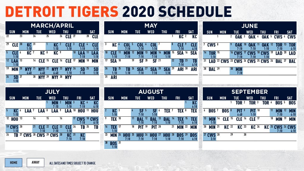 Detroit Tigers 2023 Printable Schedule - Printable World Holiday