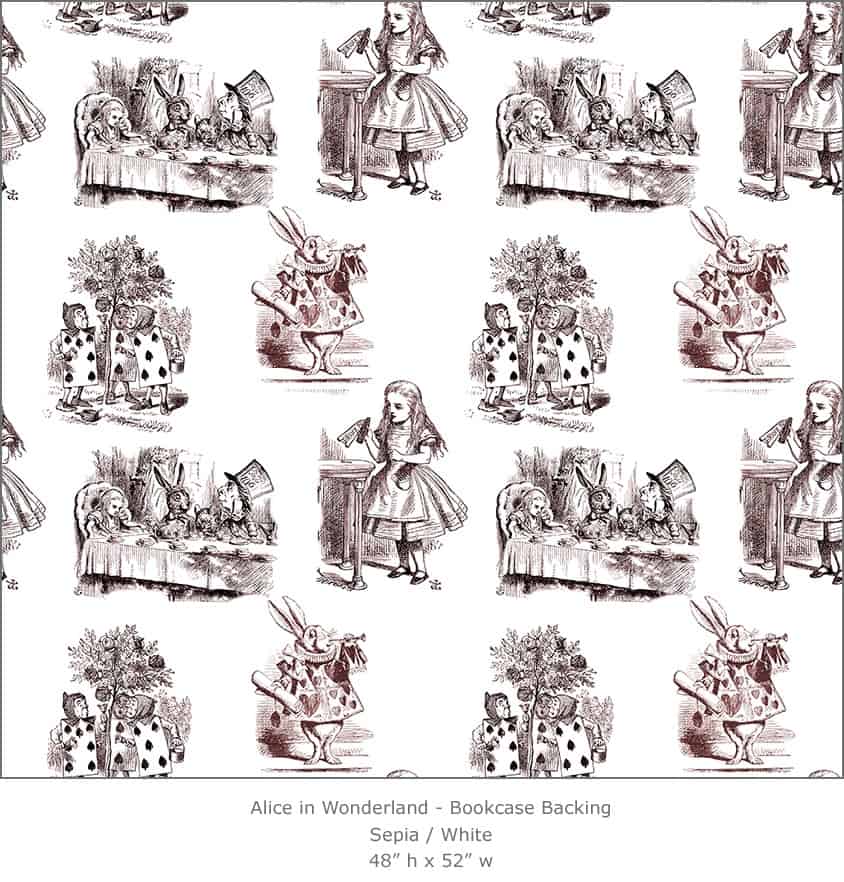 Casart Coverings 4 Alice In Wonderland Toile 1 Sepia - Headboard - HD Wallpaper 