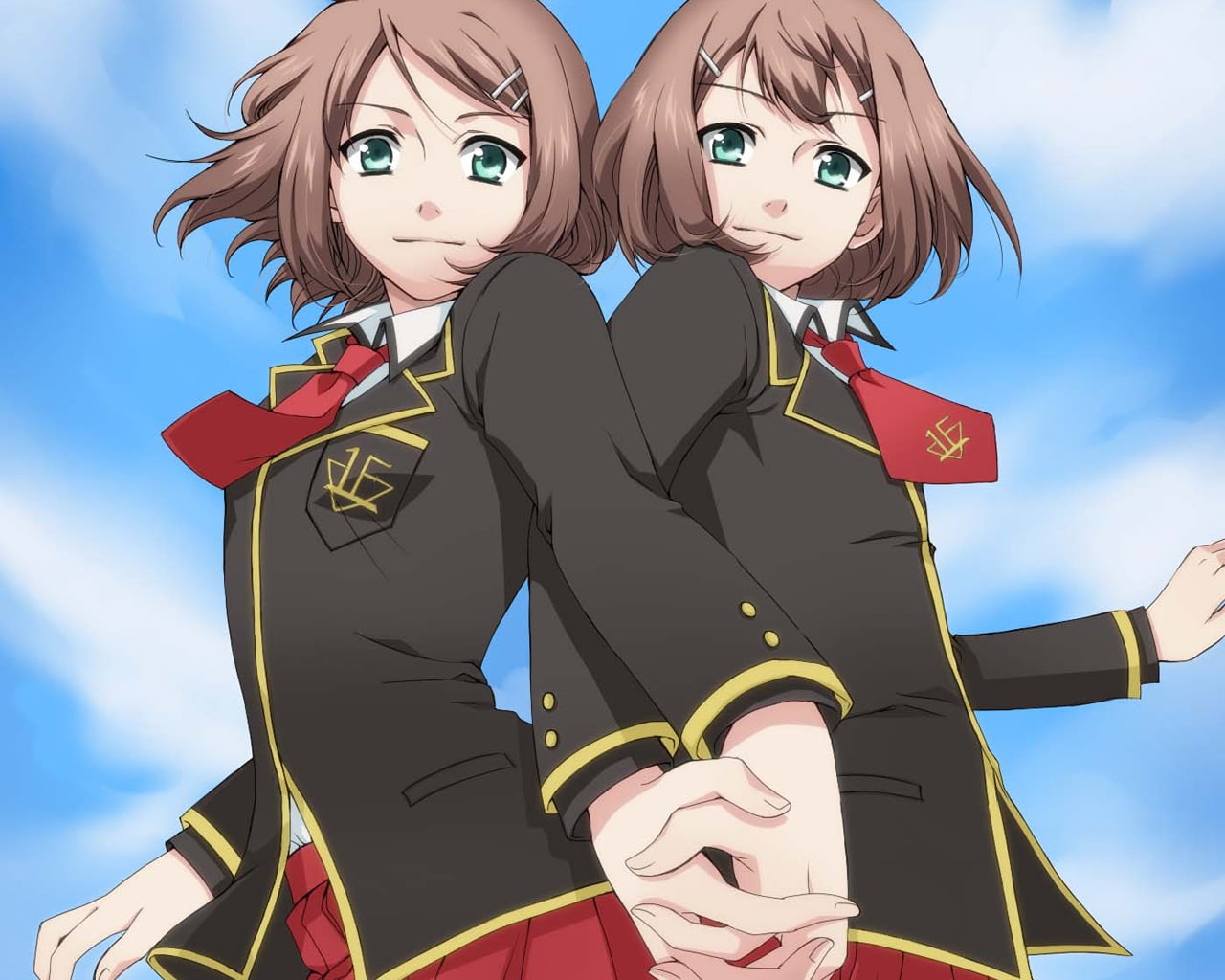anime twins boy girl brown hair