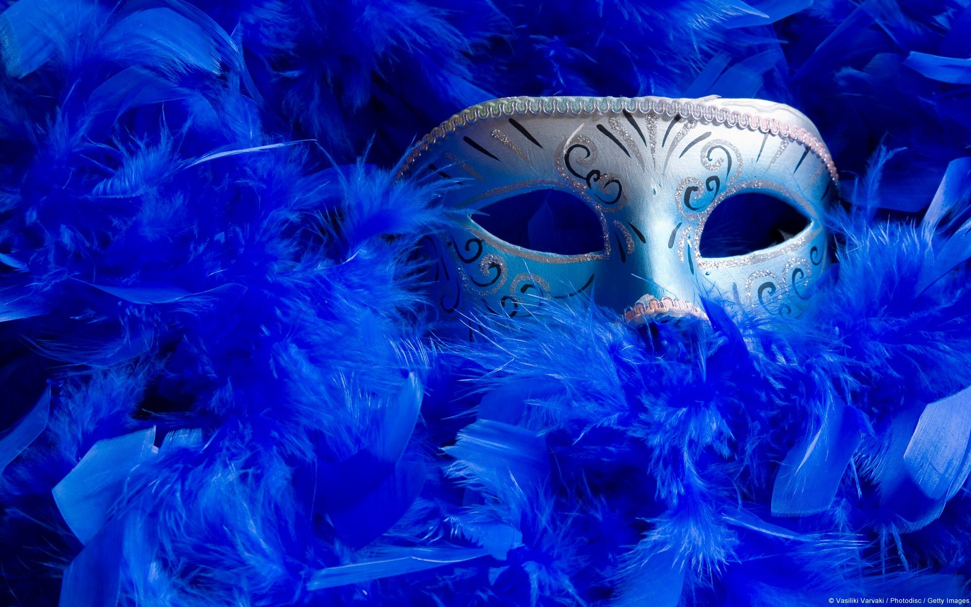 Blue Masquerade Mask - HD Wallpaper 