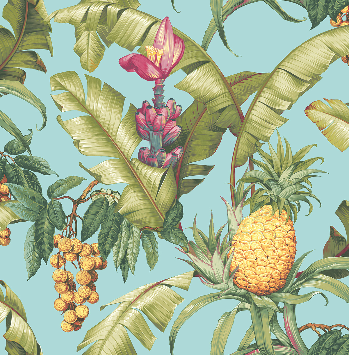Maui Maui Pineapple Floral - HD Wallpaper 