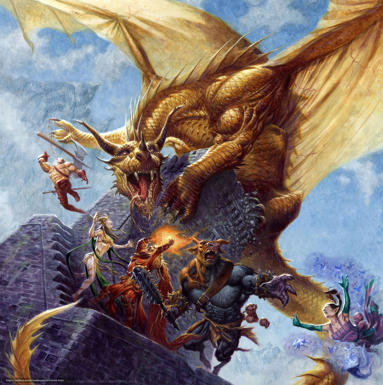 Download Wallpaper Dragon, Mage, Minotaur, Art Free - 1600x1608 