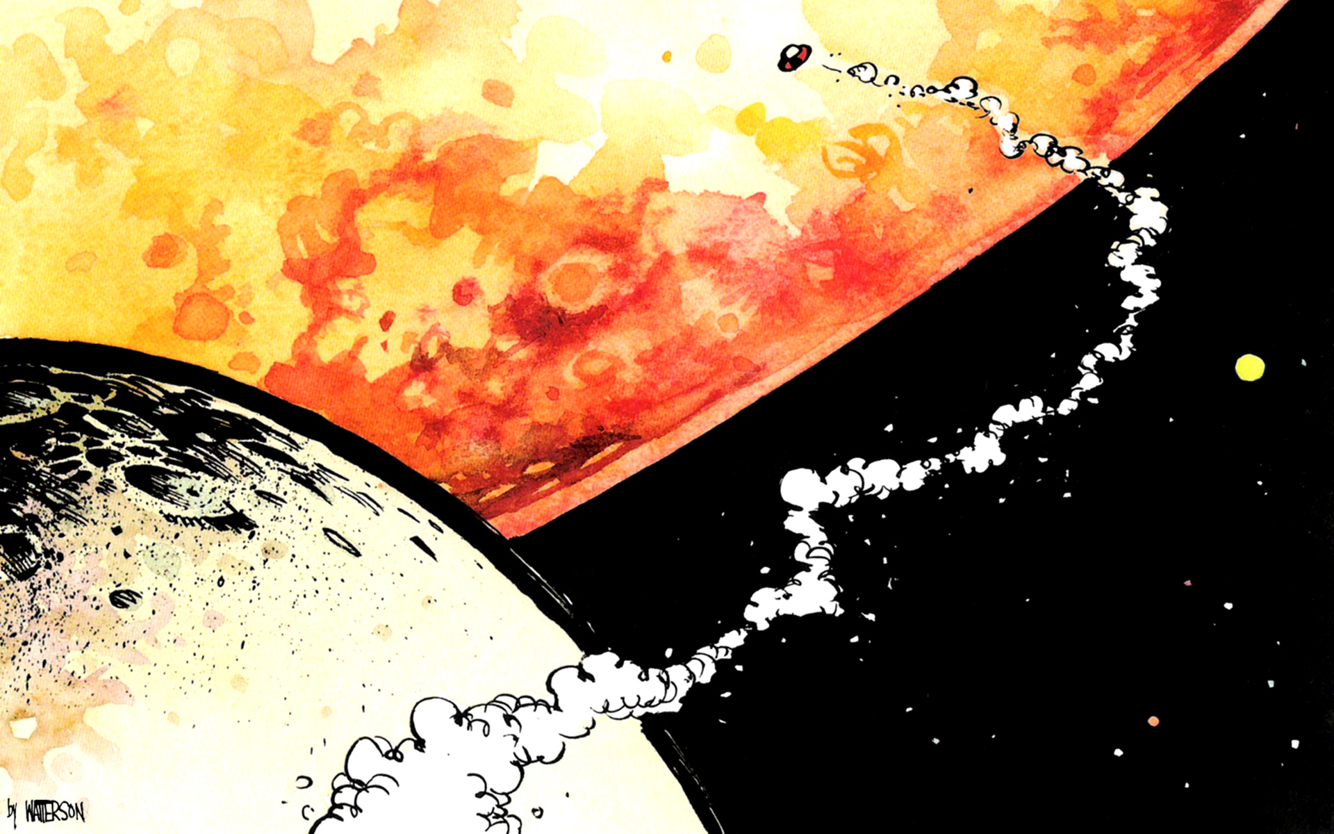 Wallpaper - Calvin And Hobbes Planet - HD Wallpaper 
