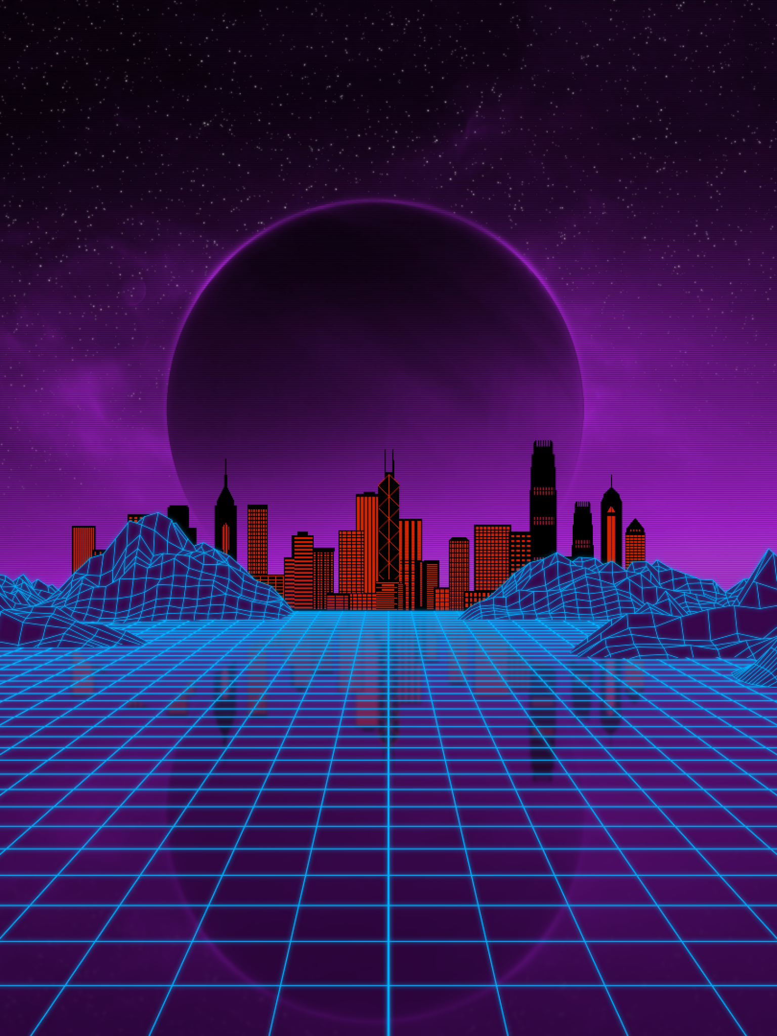 Retro Wave Landscape Hills 1536x48 Wallpaper Teahub Io