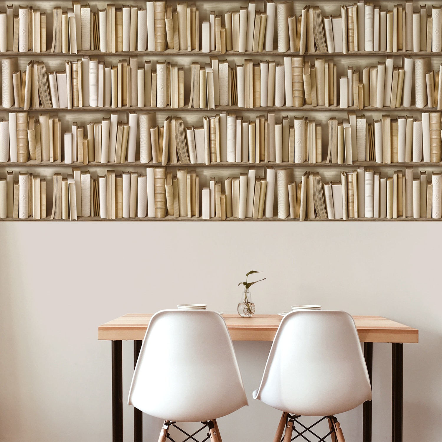 Ivory Bookshelves Wallpaper - HD Wallpaper 