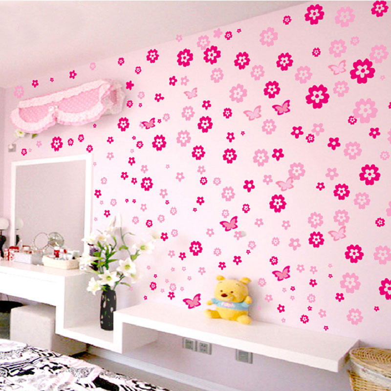 Bedroom Flower Wall Stickers - HD Wallpaper 