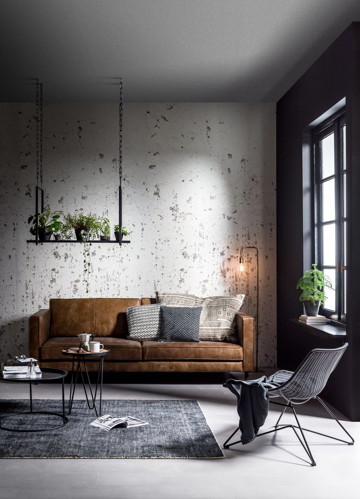 Modern Industrial Living Room Ideas - HD Wallpaper 