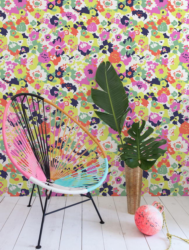 Colorful Wildflower Wallpaper Acapulco Chair - Wallpaper - 648x856